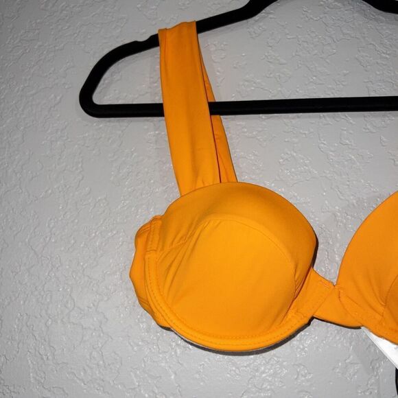 NWT WeWoreWhat Carrot Orange Claudia Swimsuit Top Size Large‎ - Picture 4 of 8